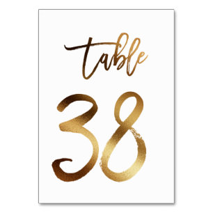 Hochzeitsfeier in Gold-Folie   Tabelle 38 Tischnummer