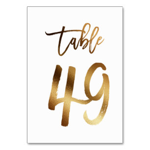 Hochzeitsfeier in Gold-Folie   Tabelle 49 Tischnummer