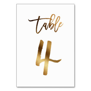 Hochzeitsfeier in Gold-Folie   Tabelle 4 Tischnummer