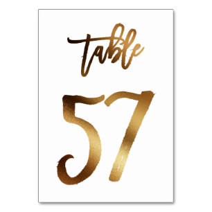 Hochzeitsfeier in Gold-Folie   Tabelle 57 Tischnummer