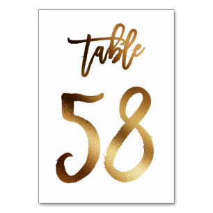 Hochzeitsfeier in Gold-Folie   Tabelle 58 Tischnummer