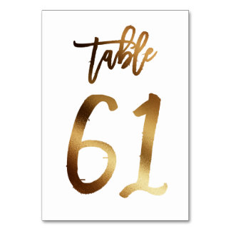 Hochzeitsfeier in Gold-Folie | Tabelle 61 Tischnummer