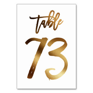 Hochzeitsfeier in Gold-Folie   Tabelle 73 Tischnummer