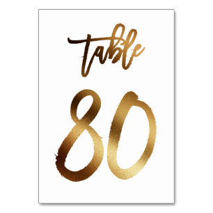 Hochzeitsfeier in Gold-Folie   Tabelle 80 Tischnummer