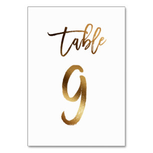 Hochzeitsfeier in Gold-Folie   Tabelle 9 Tischnummer