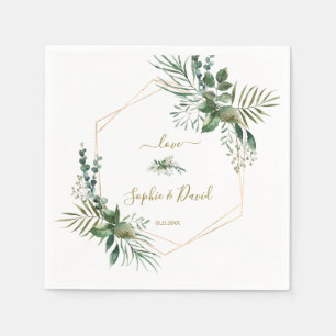 Hochzeitsfeier in Luxus-Rose Goldene geometrische  Serviette