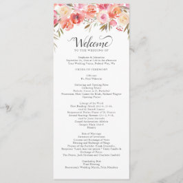 Hochzeitsfeier in pinkfarbenem Pfirsich Programm