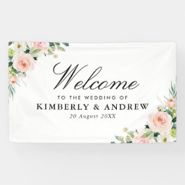 Hochzeitsfeier in Rosa Banner