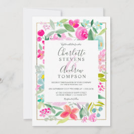 Hochzeitsfeier in Rosa Einladung