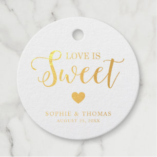 Hochzeitsfeier Liebe ist Sweet Foil Round Geschenkanhänger