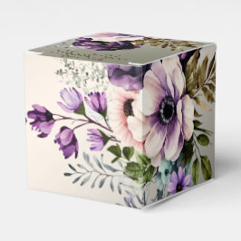 Hochzeitsfeier Lila Rosa Blume Goldene Eleganz Geschenkschachtel