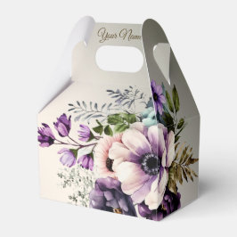 Hochzeitsfeier Lila Rosa Blume Goldene Eleganz Geschenkschachtel