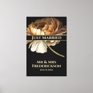 Hochzeitsfeier Malt Blume nur verheiratet Leinwanddruck