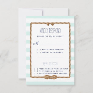 Hochzeitsfeier: Minze & White Watercolor RSVP Karte