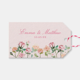 Hochzeitsfeier mit Aquarellblumen Geschenkanhänger