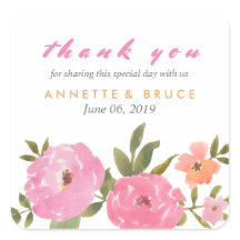 Hochzeitsfeier mit Aquarellblumen