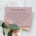 Hochzeitsfeier mit blassrosa Minimalistische Typog Dankeskarte<br><div class="desc">Elegante,  einfache minimalistische Hochzeit Dankeschön Card in blassrosa,  pastellfarben. Bitte kontaktieren Sie mich,  wenn Sie weitere Informationen benötigen.</div>