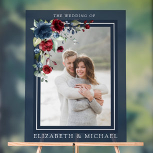 Hochzeitsfeier mit blauem Burgund-Foto Acrylschild