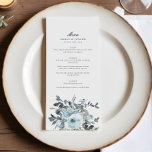 Hochzeitsfeier mit blauem Flor Menükarte<br><div class="desc">Hochzeitsfeier mit blauem Flor</div>
