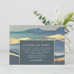 Hochzeitsfeier mit blauem Gold Einladung