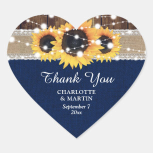 Hochzeitsfeier mit blauem Holz Herz-Aufkleber