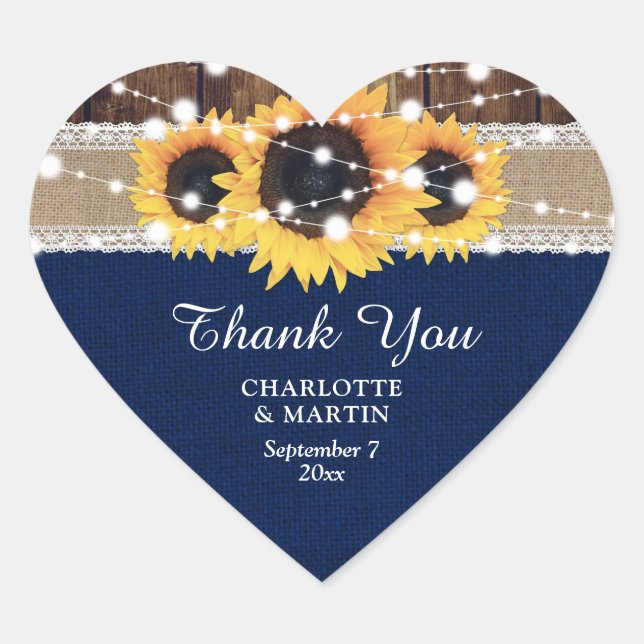 Hochzeitsfeier mit blauem Holz Herz-Aufkleber (Vorderseite)