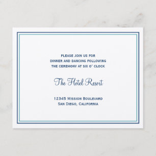 Hochzeitsfeier mit Blauem Muschel Begleitkarte