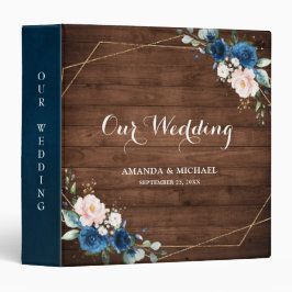 Hochzeitsfeier mit blauem Rost, rustikales Holz 3,8 Cm Ordner