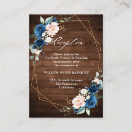 Hochzeitsfeier mit blauem Rost, rustikales Holz Begleitkarte