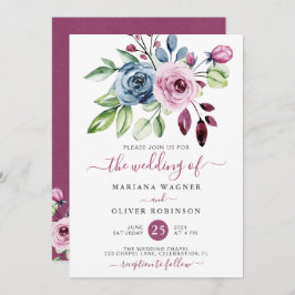 Hochzeitsfeier mit blauem Wein Einladung