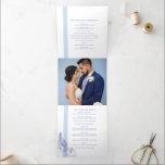 Hochzeitsfeier mit blauen tropischen Botanica-Lini<br><div class="desc">Sehr peri blaue lila tropische Linie Kunst zeichnend und hellblau Streifen Design Hochzeitsprogramm. Tropische Hochzeitszeremonie individuelles Foto in der Reihenfolge des Service Hochzeitsfeier 6pp Programm. Fügen Sie Ihren eigenen Paarnamen und Hochzeitsdatum, Zeremonie Detail, Hochzeitsfeier Mitglieder, Liebe Geschichte und Dankeschön alle in sehr peri blau lila, hellblau und weiß. Weitere Farben...</div>