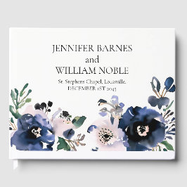 Hochzeitsfeier mit Blauen und Blütenrosa Gästebuch