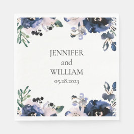 Hochzeitsfeier mit Blauen und Blütenrosa Serviette