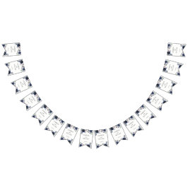 Hochzeitsfeier mit Blauen und Blütenrosa Wimpelkette