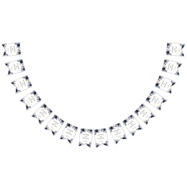 Hochzeitsfeier mit Blauen und Blütenrosa Wimpelkette (Alle)