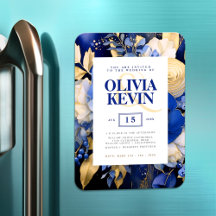 Hochzeitsfeier mit blauen und goldfarbenen Wasserf