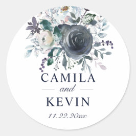 Hochzeitsfeier mit Blaufass Runder Aufkleber