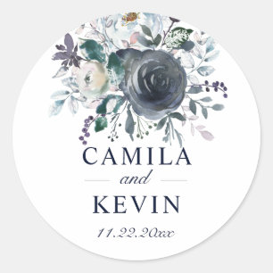 Hochzeitsfeier mit Blaufass Runder Aufkleber