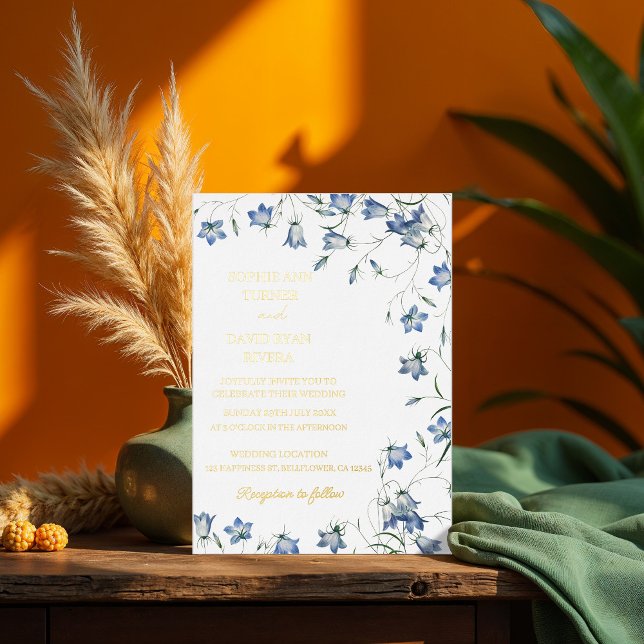 Hochzeitsfeier mit Blumen Folieneinladung (Von Creator hochgeladen)