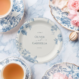 Hochzeitsfeier mit Blumen Pappteller