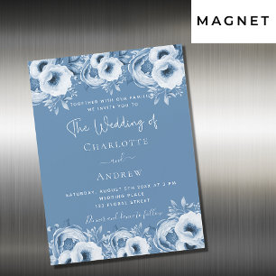 Hochzeitsfeier mit Blumen und elegantem Drehbuch Magneteinladung