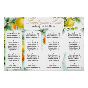 Hochzeitsfeier mit Blumen und Früchten Poster
