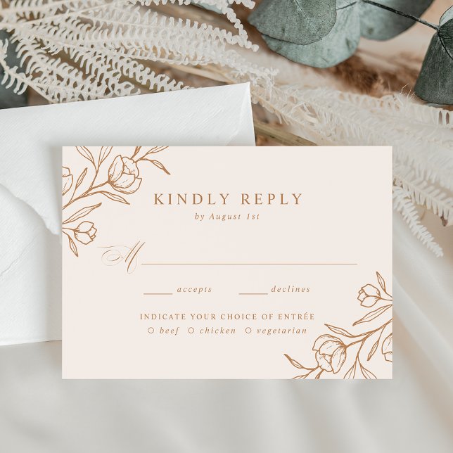 Hochzeitsfeier mit Blumenkuchen RSVP Karte (Von Creator hochgeladen)