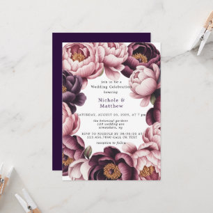Hochzeitsfeier mit Blush and Pum Peony Wreath Einladung