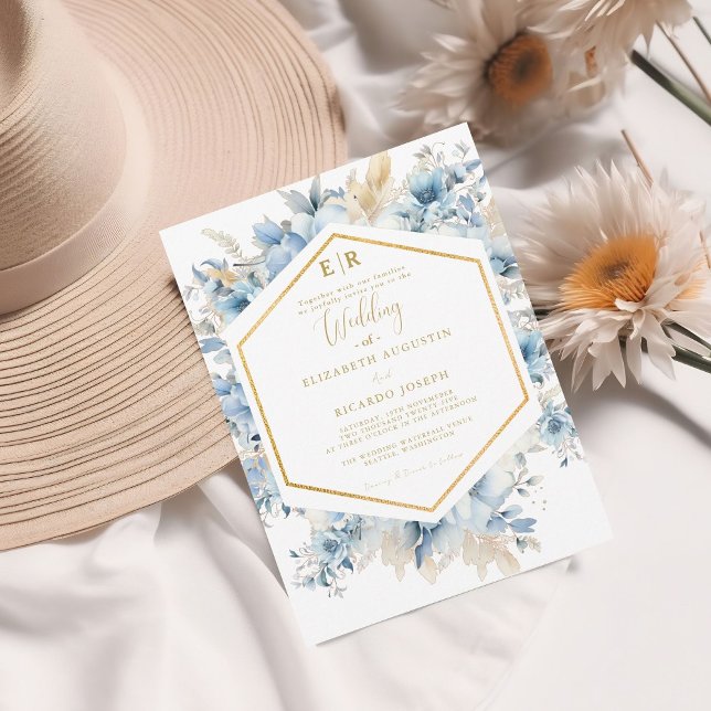 Hochzeitsfeier mit Blütenblütenblütenblütenblütenb Einladung (Von Creator hochgeladen)