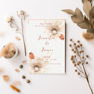 Hochzeitsfeier mit boho floralischem Hintergrund S Einladung