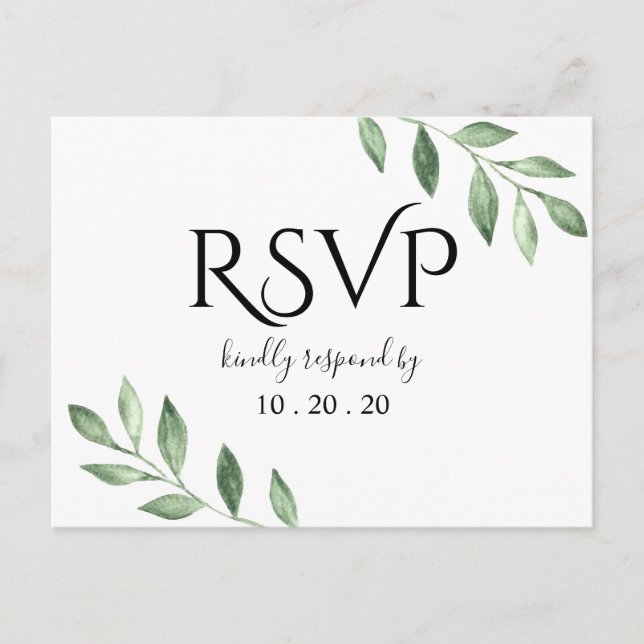 Hochzeitsfeier mit botanischer Wasserfarbe für Oli Postkarte (Vorderseite)