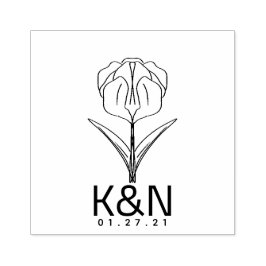 Hochzeitsfeier mit dem Floral Tulip Line Art Gummistempel