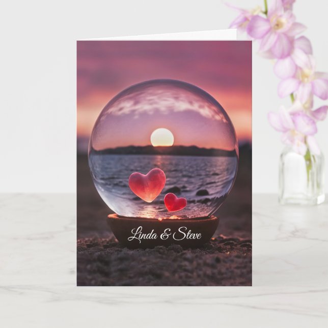 Hochzeitsfeier mit den Individuellen Namen Herz Karte (Orchidee)