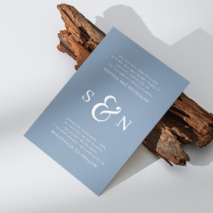 Hochzeitsfeier mit dunkelblauer Eleganz Einladung